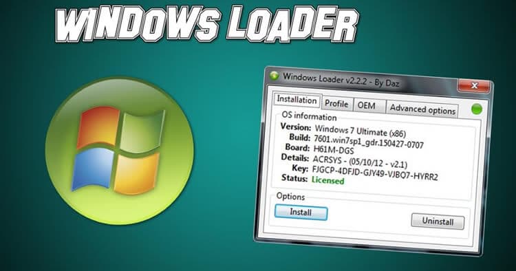 Tắt active windows bằng phần mềm Windows Loader